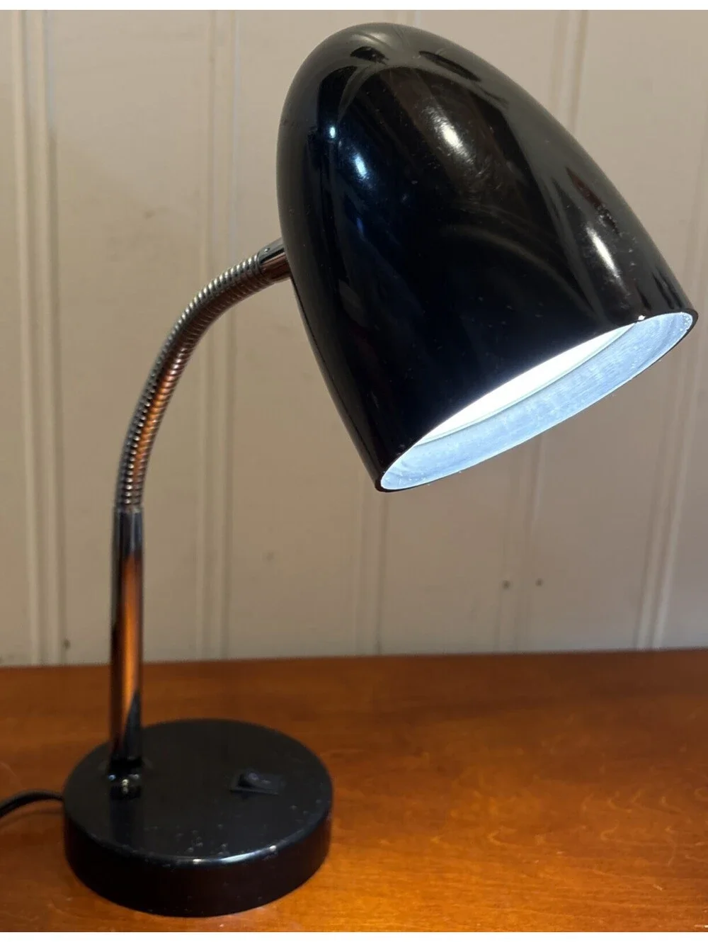 Intertek Lamp Black Metal Gooseneck Fluorescent Light Positionable Desk Lamp